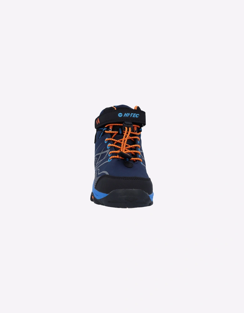 Hi-Tec Blackout Waterproof Junior Boys Navy/Orange/Lake Blue