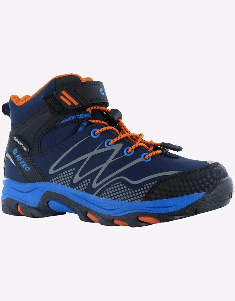 Hi-Tec Blackout Waterproof Junior Boys Navy/Orange/Lake Blue