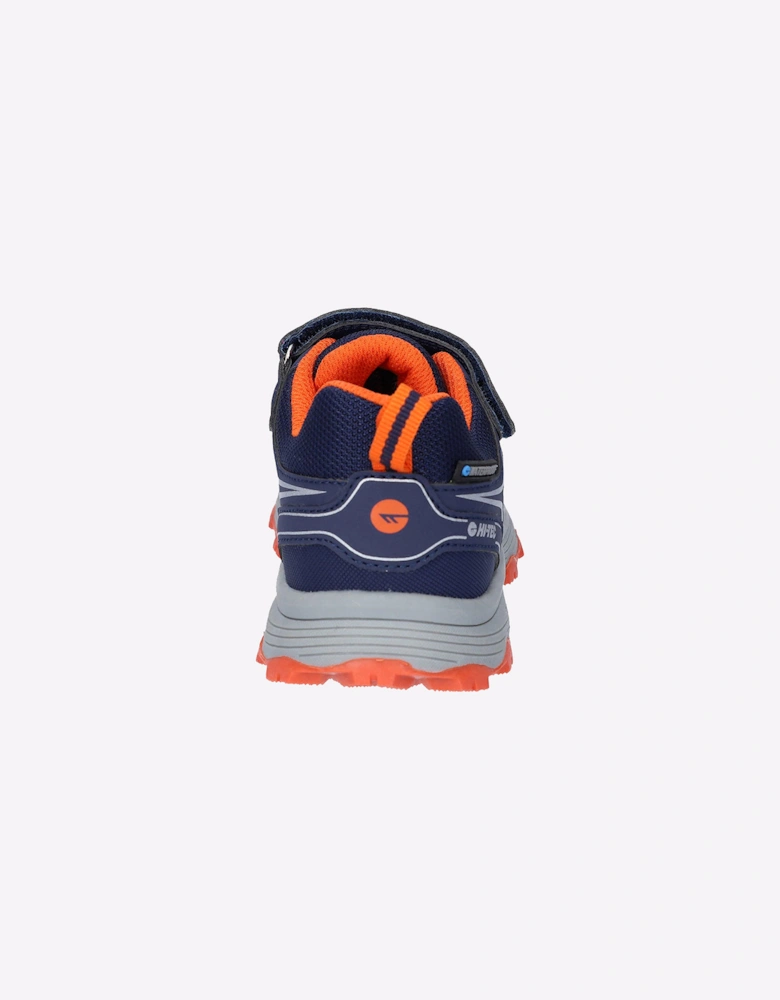 Hi-Tec Scooby Waterproof Walking Trainers Junior Naval Academy/Red Orange/Sleet