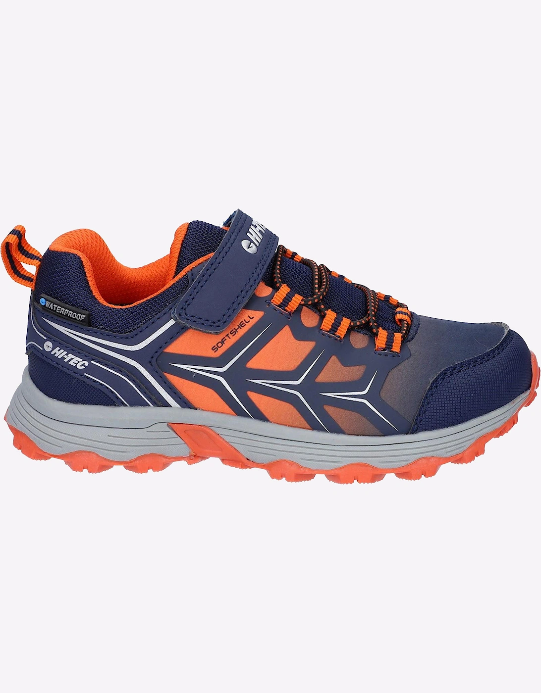Hi-Tec Scooby Waterproof Walking Trainers Junior Naval Academy/Red Orange/Sleet