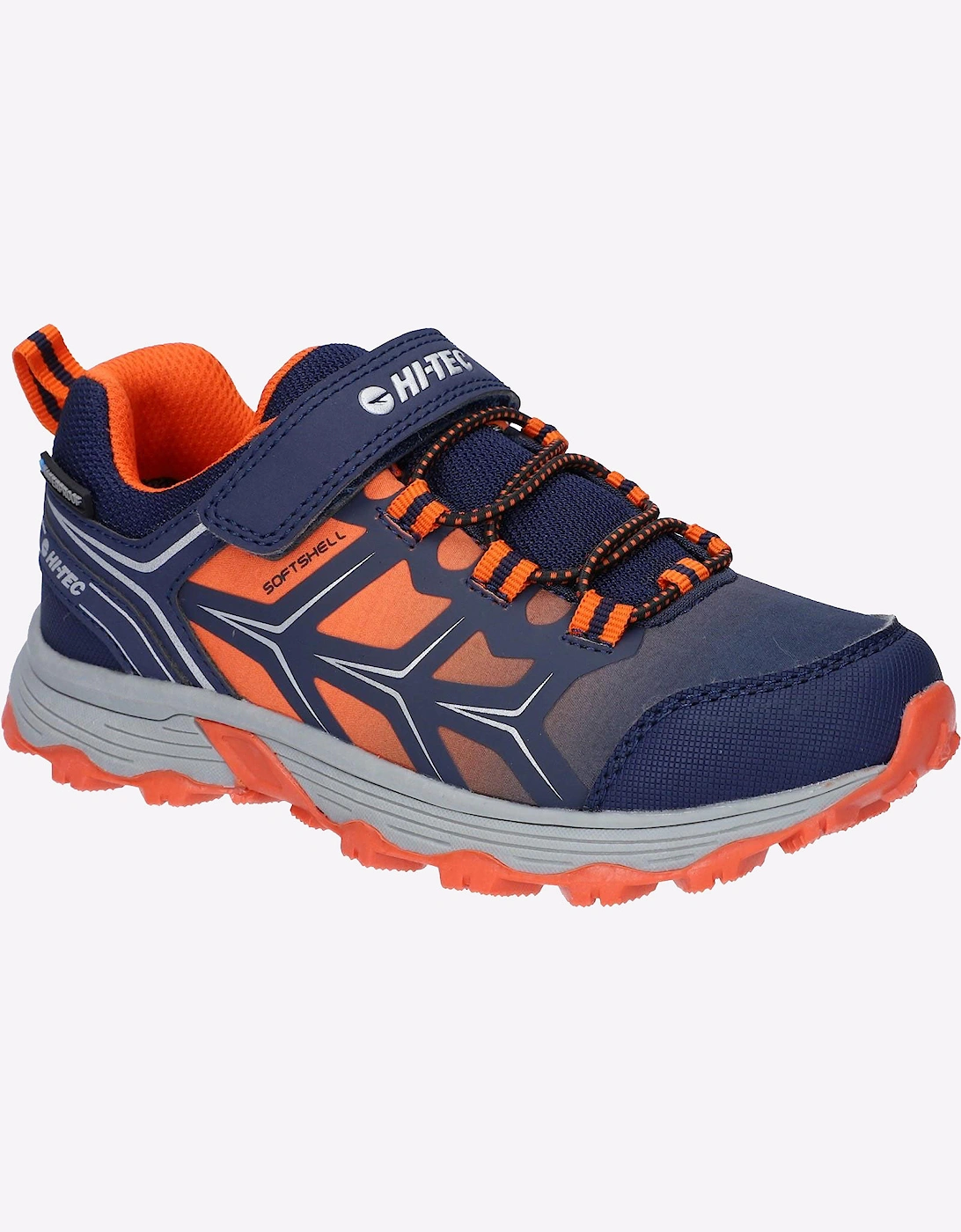 Hi-Tec Scooby Waterproof Walking Trainers Junior Naval Academy/Red Orange/Sleet