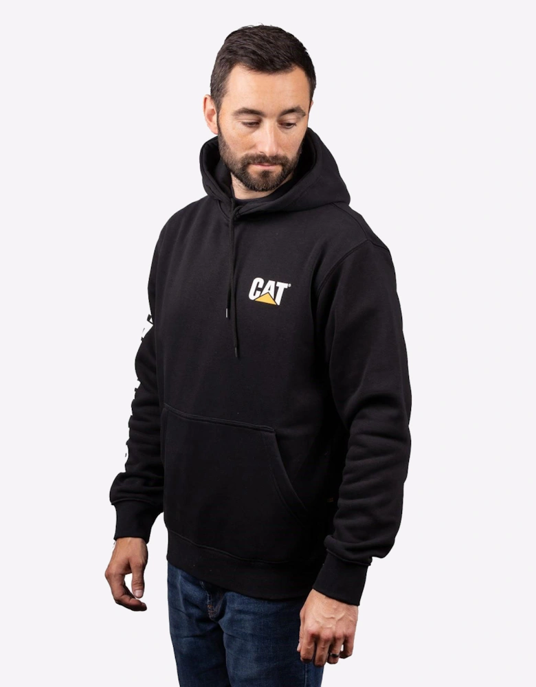 Caterpillar Trademark Banner Hoodie Sweatshirt Mens Black