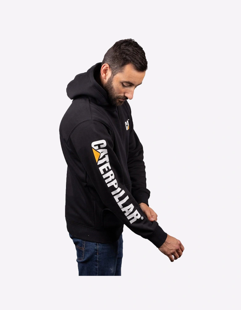 Caterpillar Trademark Banner Hoodie Sweatshirt Mens Black