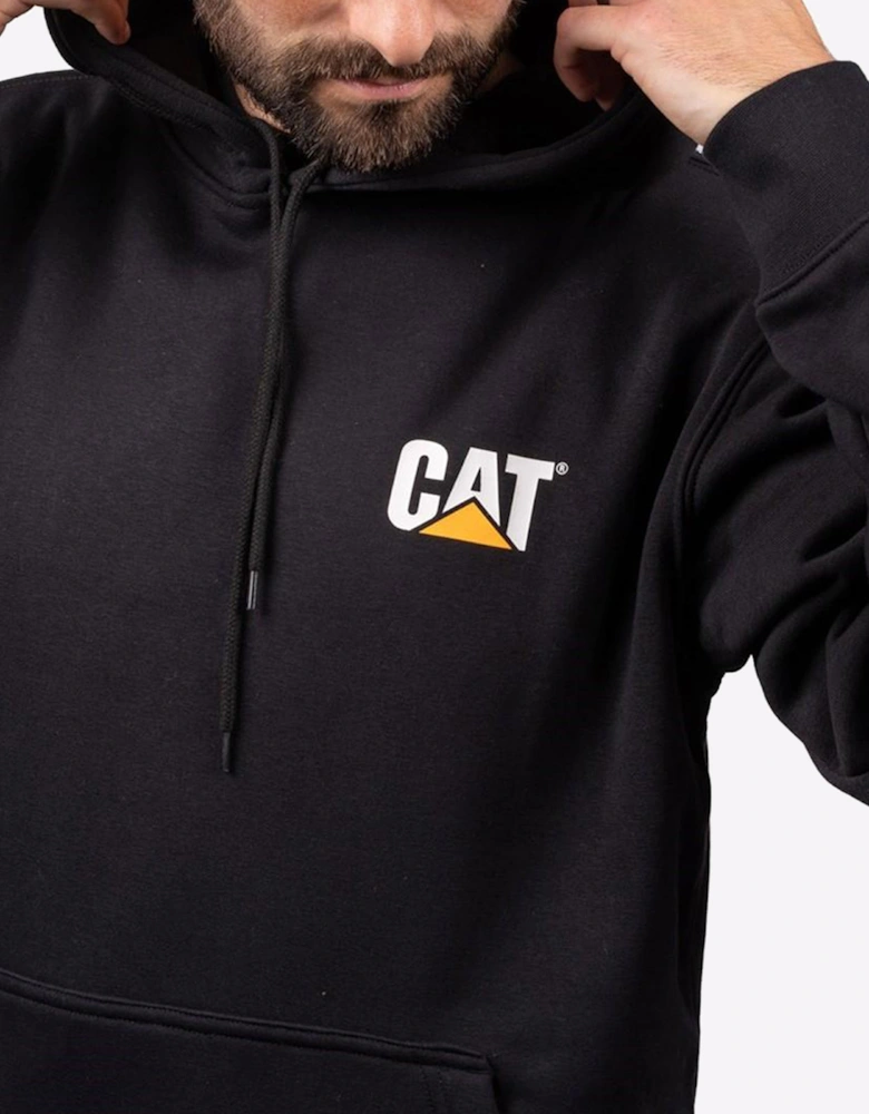 Caterpillar Trademark Banner Hoodie Sweatshirt Mens Black
