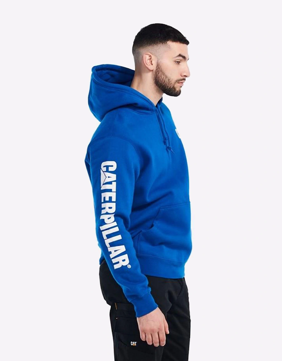Caterpillar Trademark Banner Hoodie Mens Memphis Blue