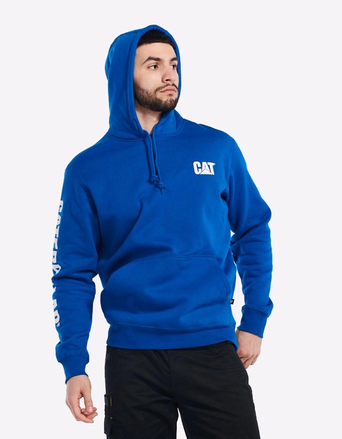 Caterpillar Trademark Banner Hoodie Mens Memphis Blue