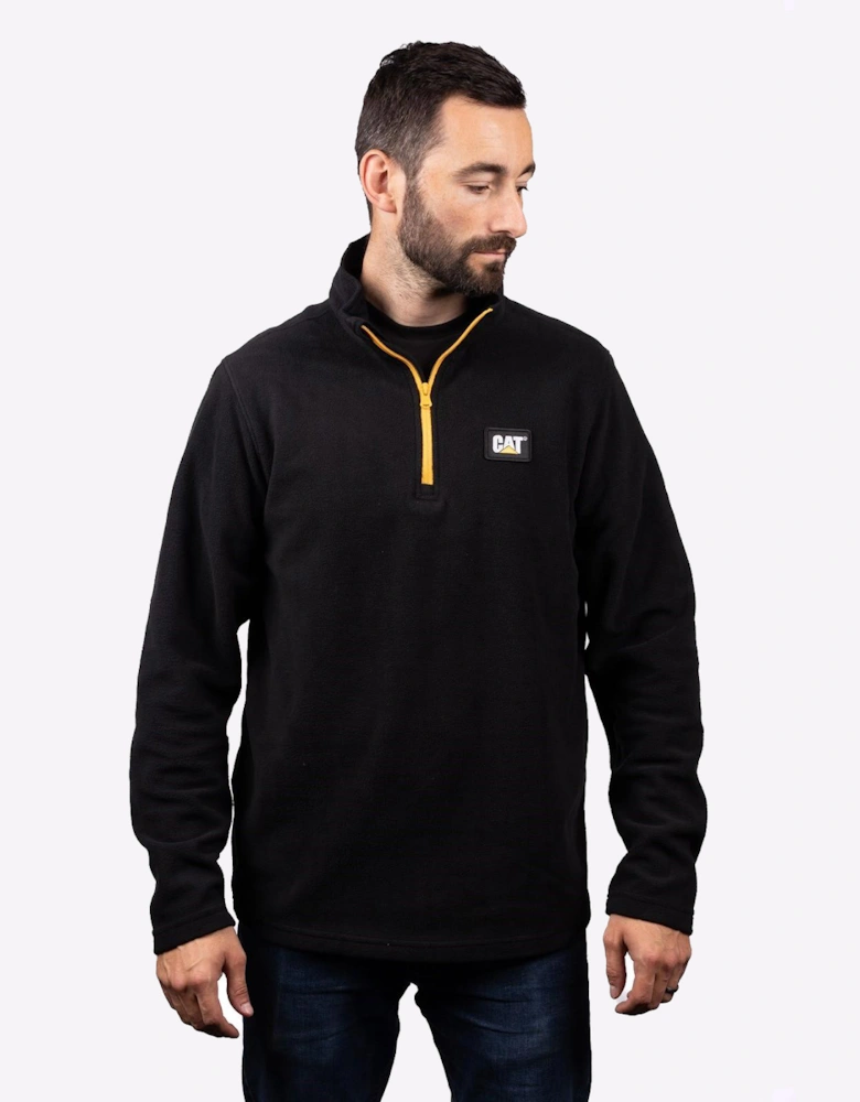 Caterpillar Microfleece Quarter Zip Mens Black/Yellow