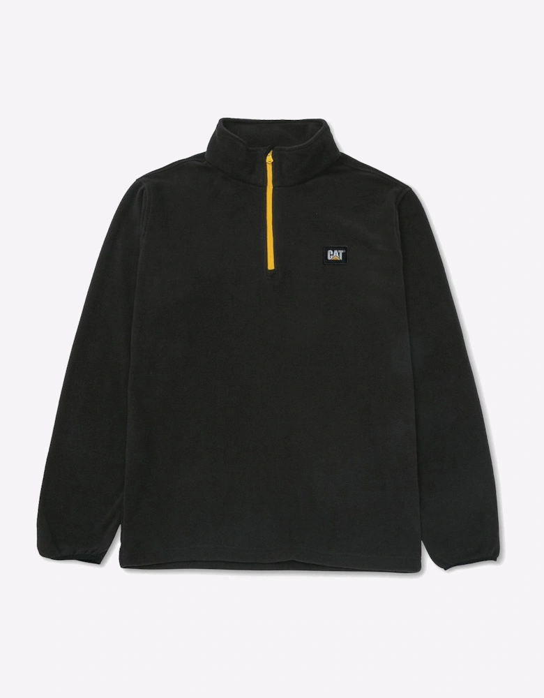 Caterpillar Microfleece Quarter Zip Mens Black/Yellow