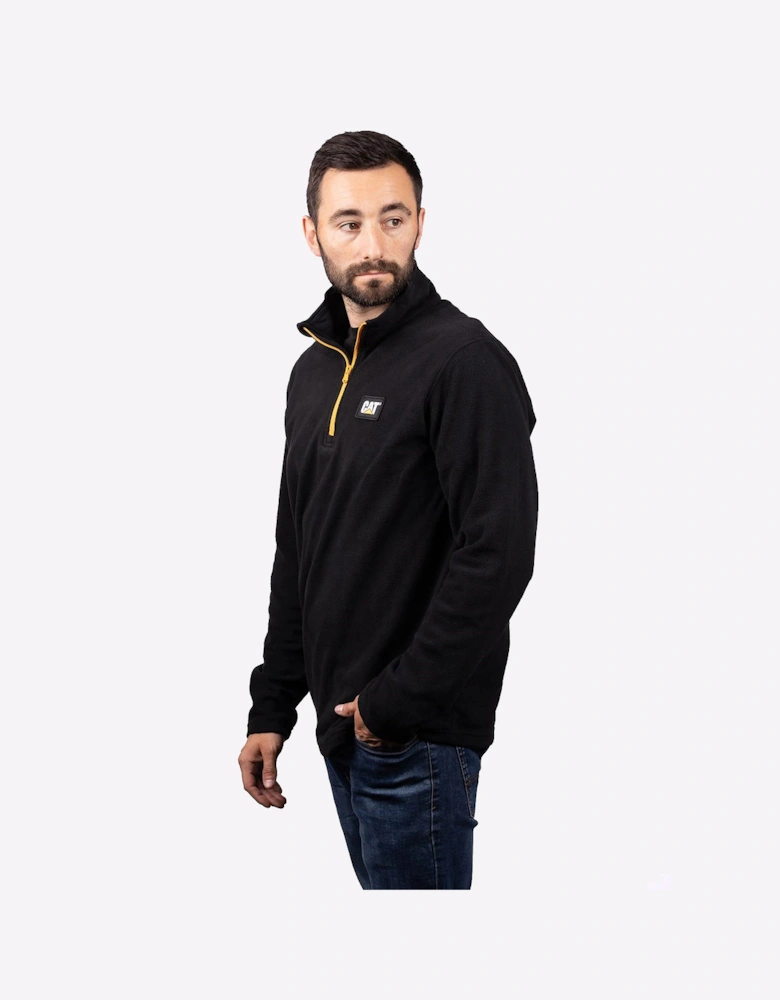Caterpillar Microfleece Quarter Zip Mens Black/Yellow