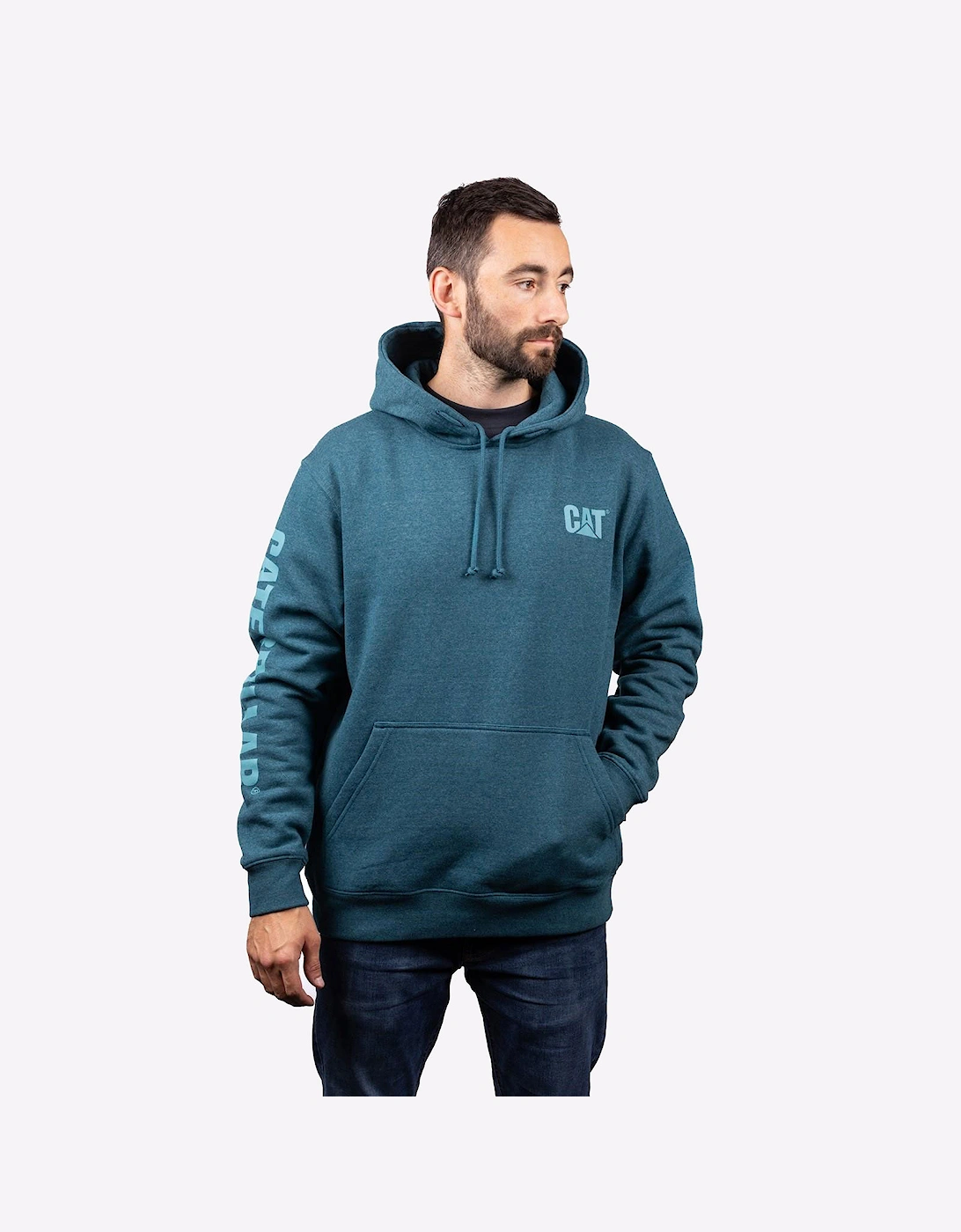 Caterpillar Trademark Banner Hoodie Sweatshirt Mens Mallard