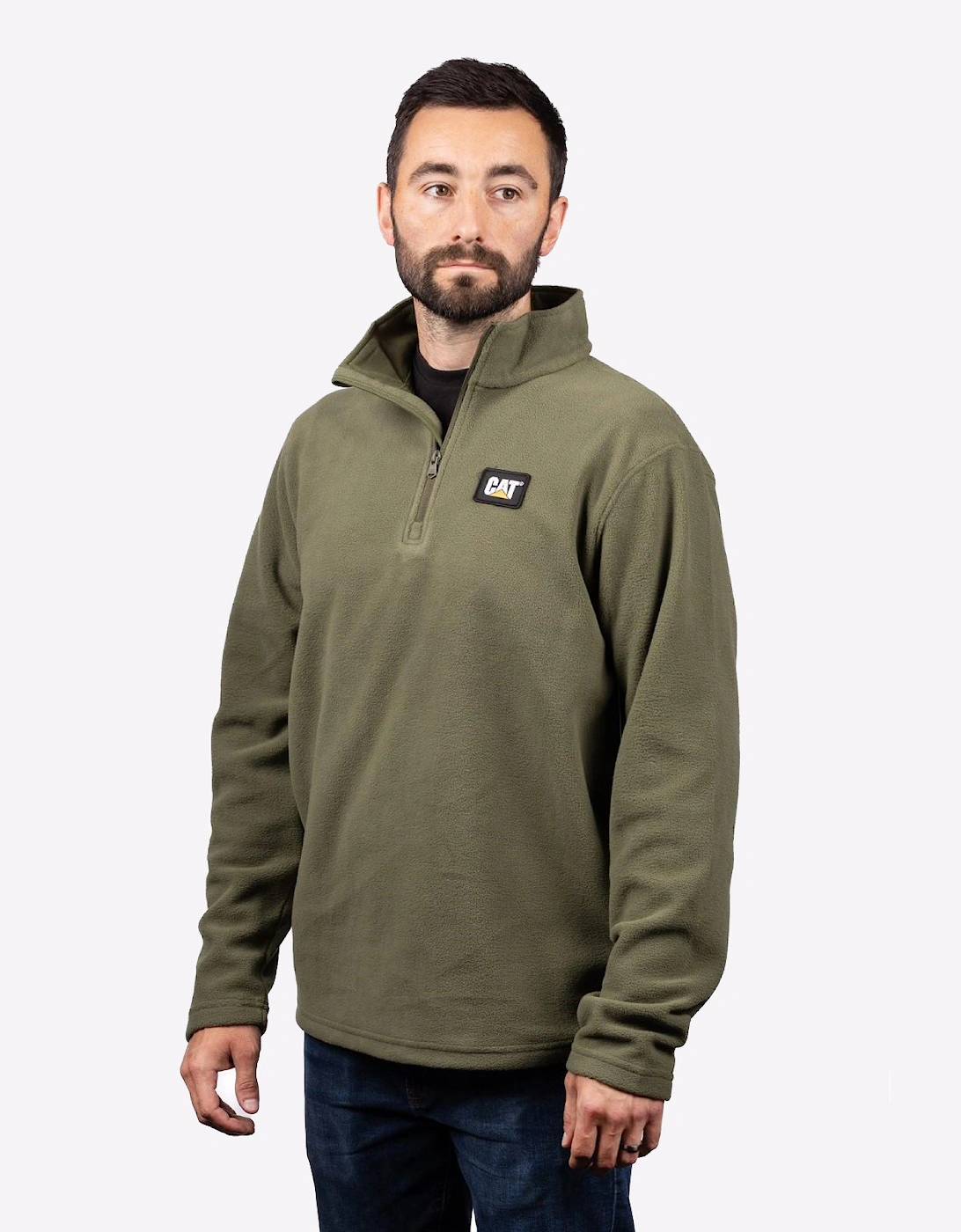 Caterpillar Microfleece Quarter Zip Mens Chive
