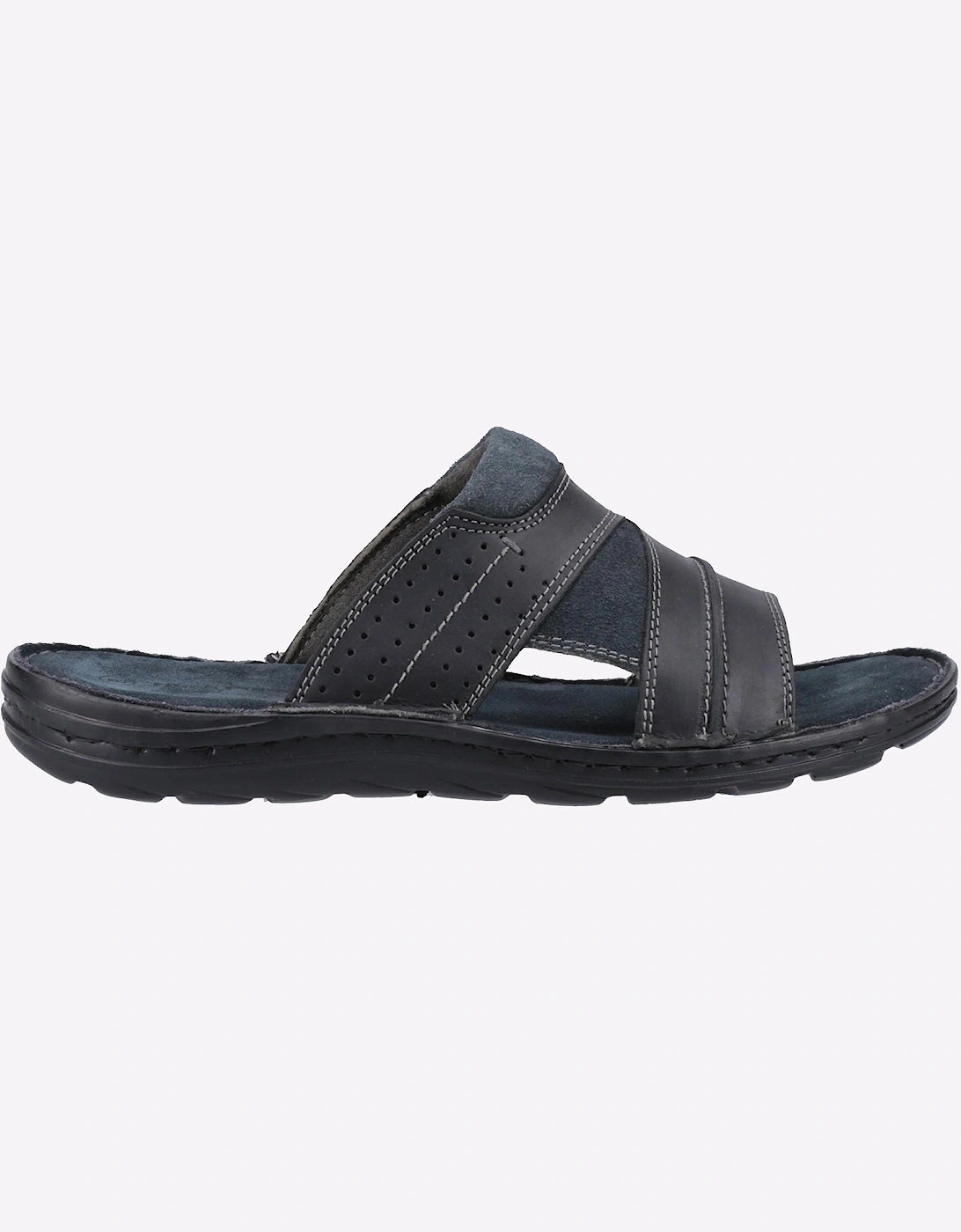 Hush Puppies Archer Leather Mens Sandals Black