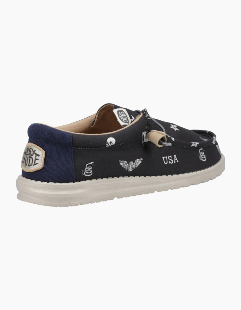 Hey Dude Wally Stars n Skulls Mens Black