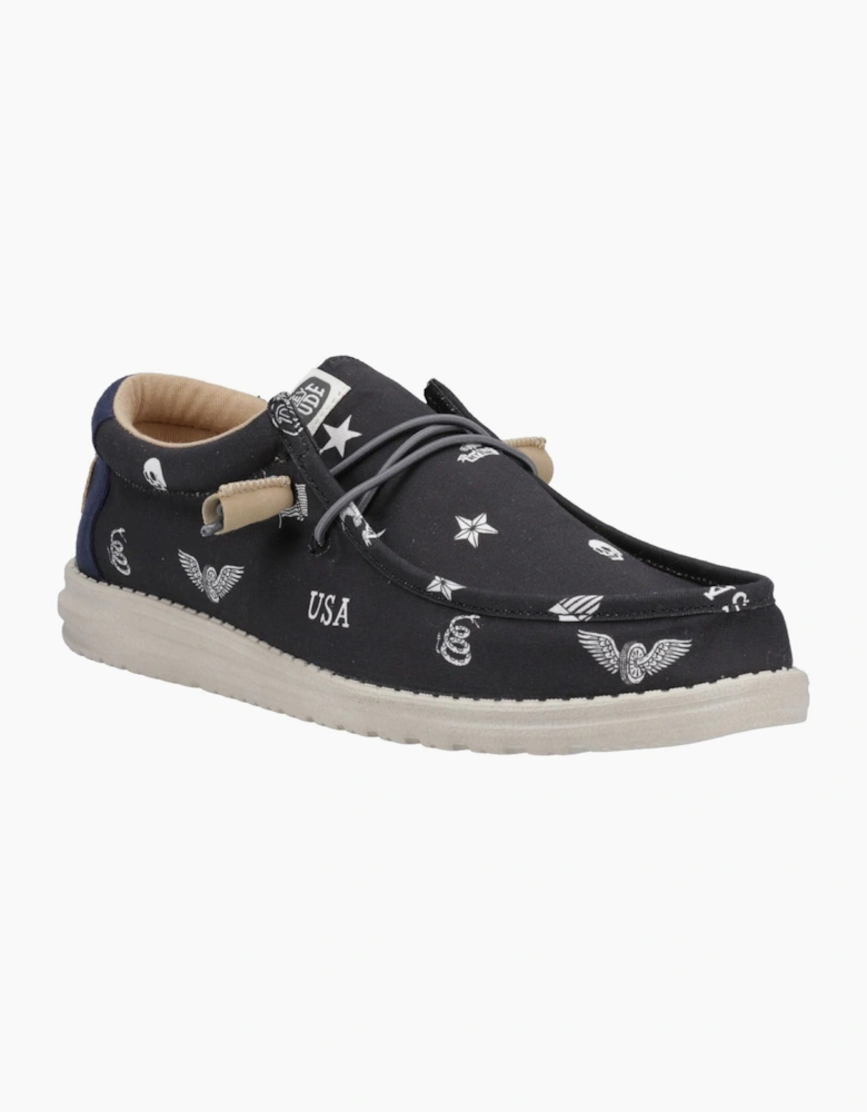 Hey Dude Wally Stars n Skulls Mens Black