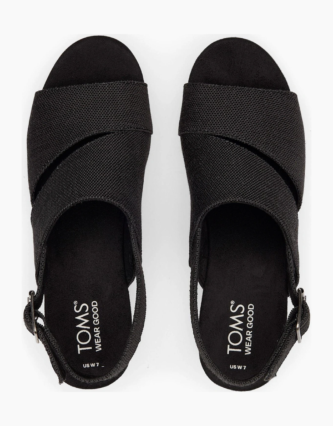 Toms Claudine Womens Wedge Sandals Black