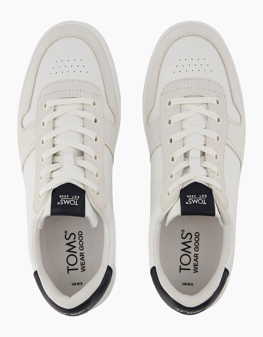 Toms TRVL LITE Mens Court Trainers White / Black