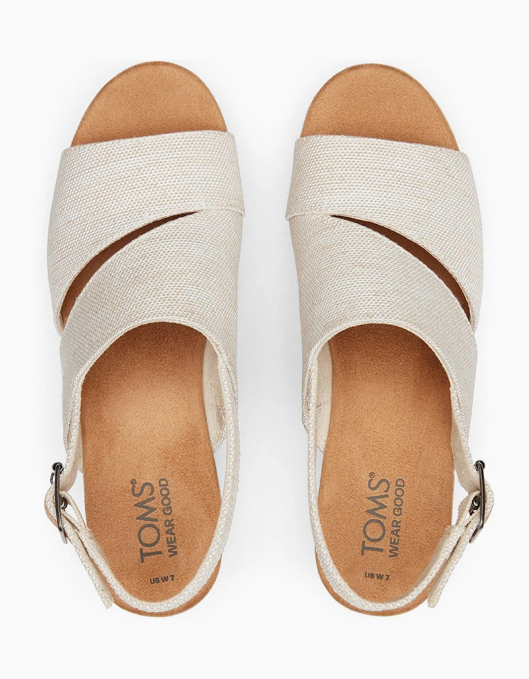Toms Claudine Womens Wedge Sandals Natural