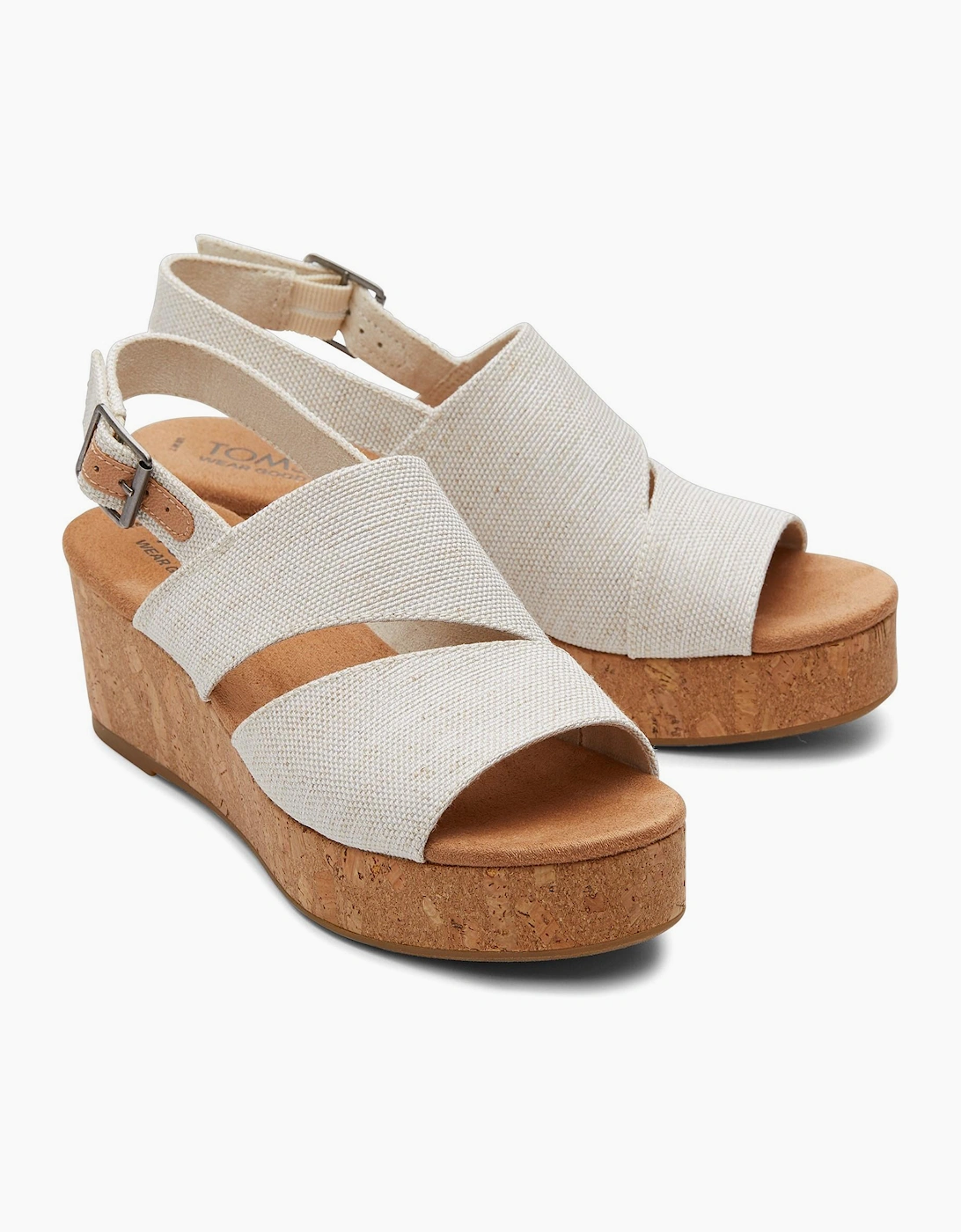 Toms Claudine Womens Wedge Sandals Natural
