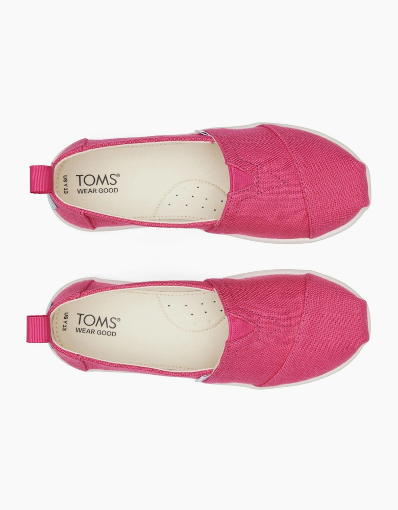 Toms Alpargata Junior Girls Shoes Fuchsia / Pink