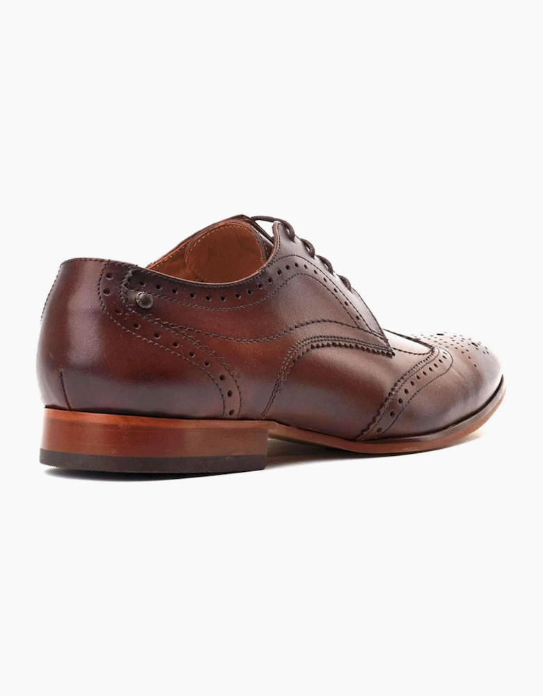 Base London Barbera Brogues Mens Shoes Dark Brown