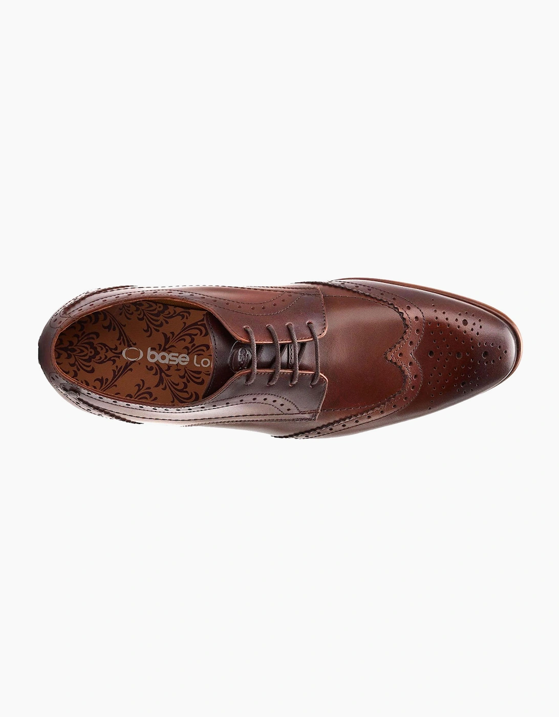Base London Barbera Brogues Mens Shoes Dark Brown