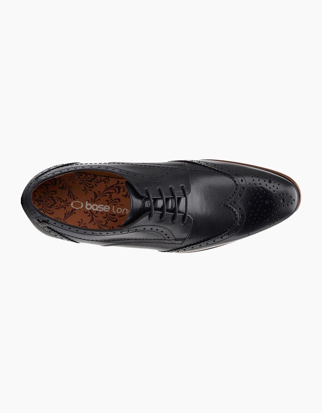 Base London Barbera Brogues Mens Shoes Black