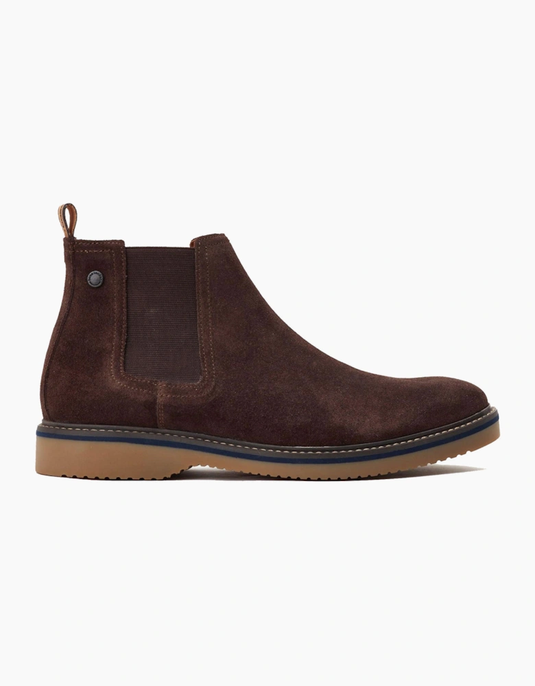 Base London Hooper Suede Mens Chelsea Boots Dark Brown