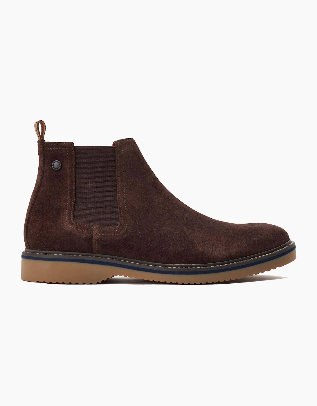 Base London Hooper Suede Mens Chelsea Boots Dark Brown