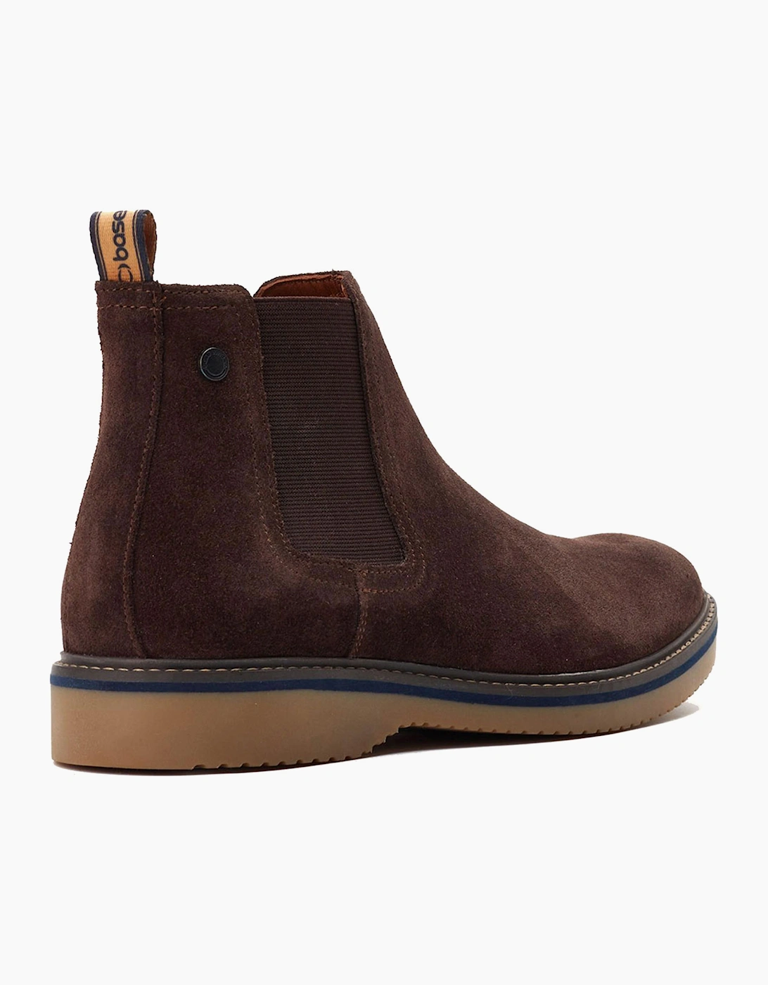 Base London Hooper Suede Mens Chelsea Boots Dark Brown