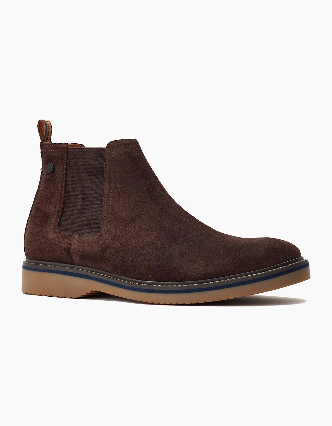 Base London Hooper Suede Mens Chelsea Boots Dark Brown