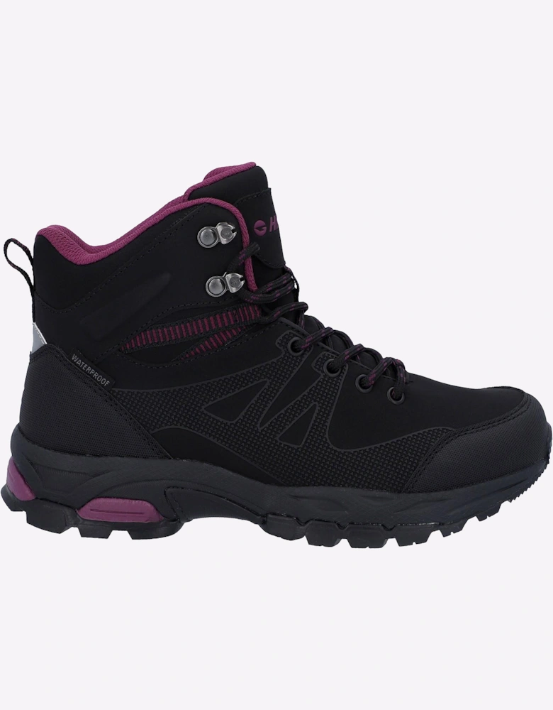 Hi-Tec Jackdaw Mid Waterproof Womens Boots Black/Burgundy