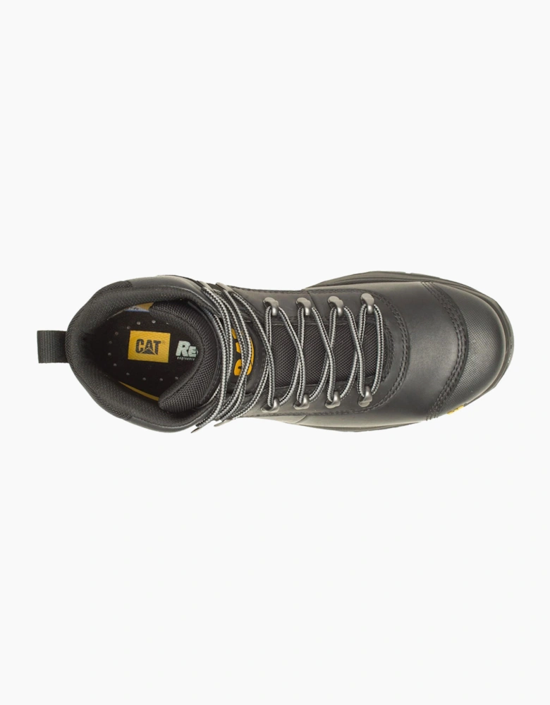 Caterpillar Safety Caterpillar Pneumatic 2.0 Waterproof Leather Mens Safety Boots Black