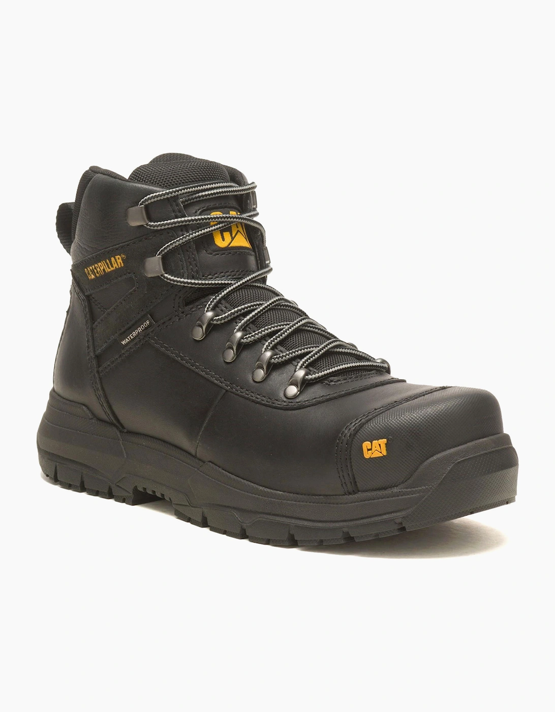 Caterpillar Safety Caterpillar Pneumatic 2.0 Waterproof Leather Mens Safety Boots Black