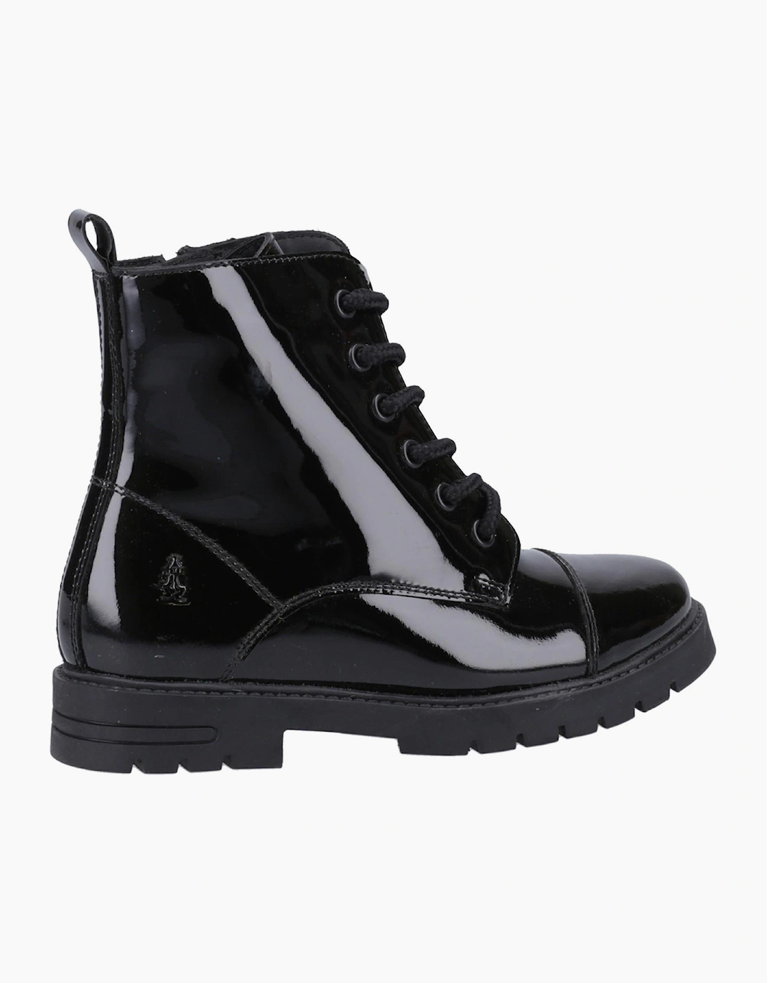 Hush Puppies Lauren Patent Kid Girls Boots Black