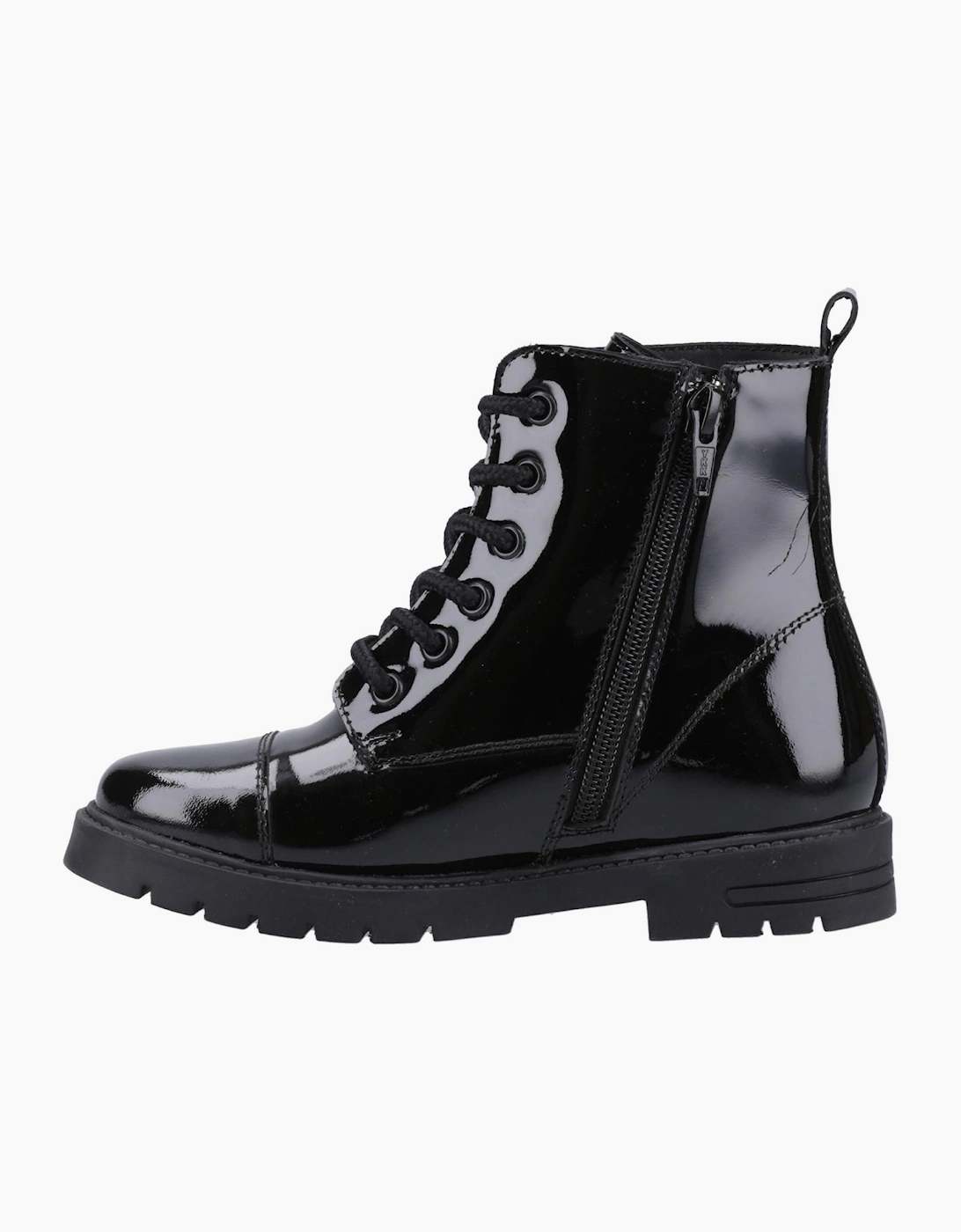 Hush Puppies Lauren Patent Kid Girls Boots Black