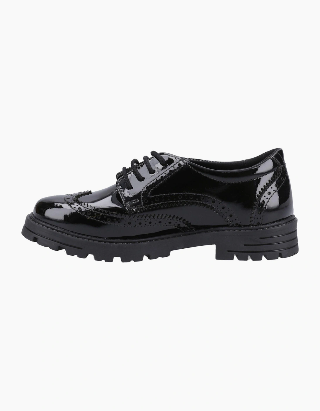 Hush Puppies Maxine Patent Junior Girls School Shoes Black