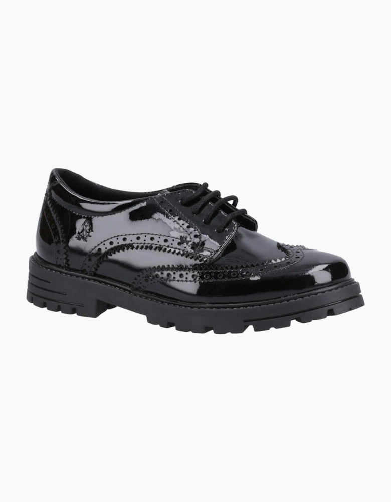 Hush Puppies Maxine Patent Junior Girls School Shoes Black