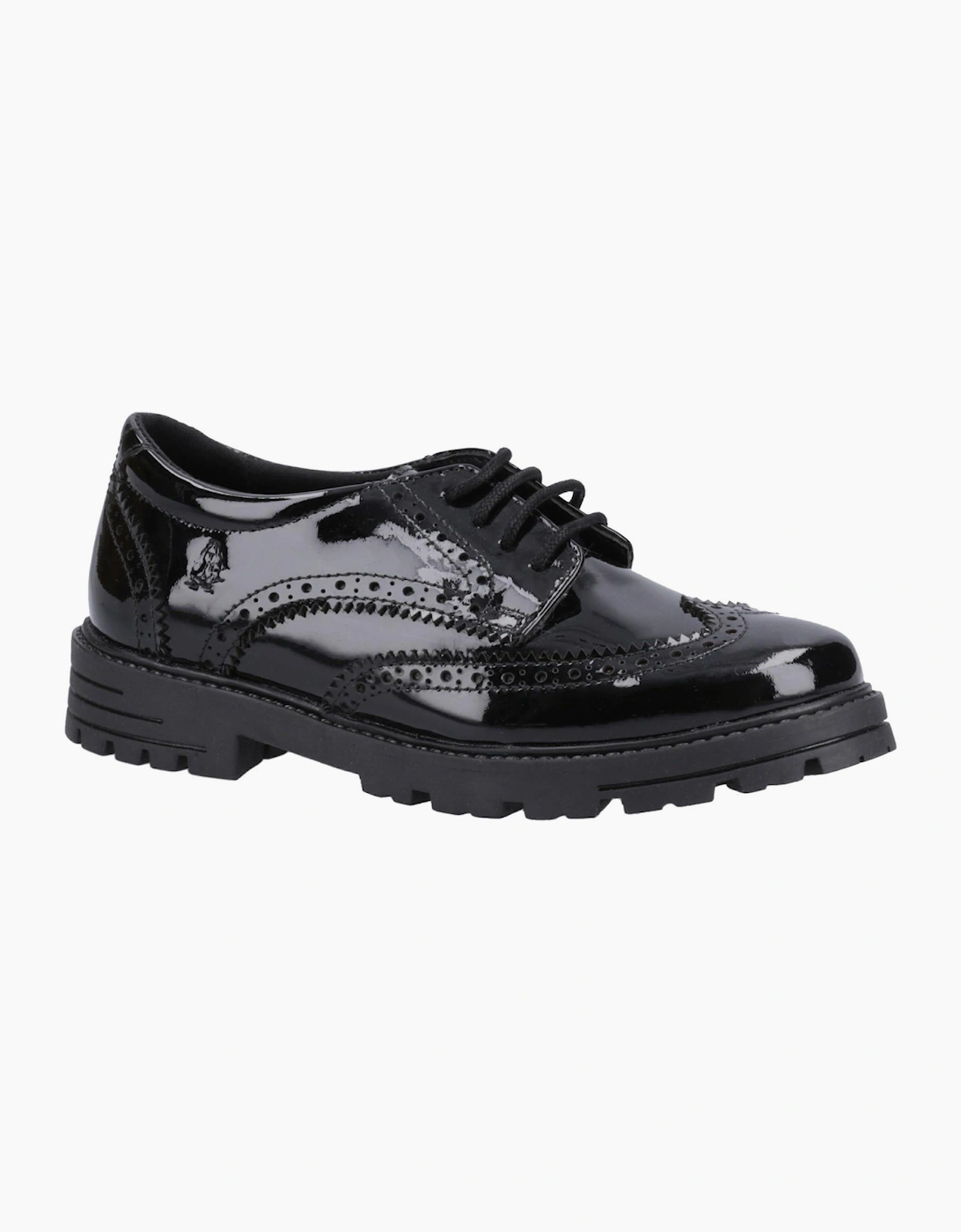 Hush Puppies Maxine Patent Junior Girls School Shoes Black