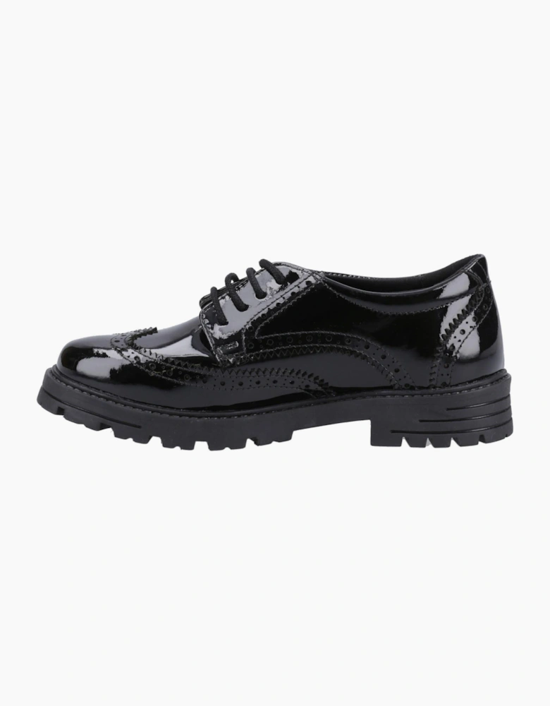 Hush Puppies Maxine Patent Junior Girls School Shoes Black