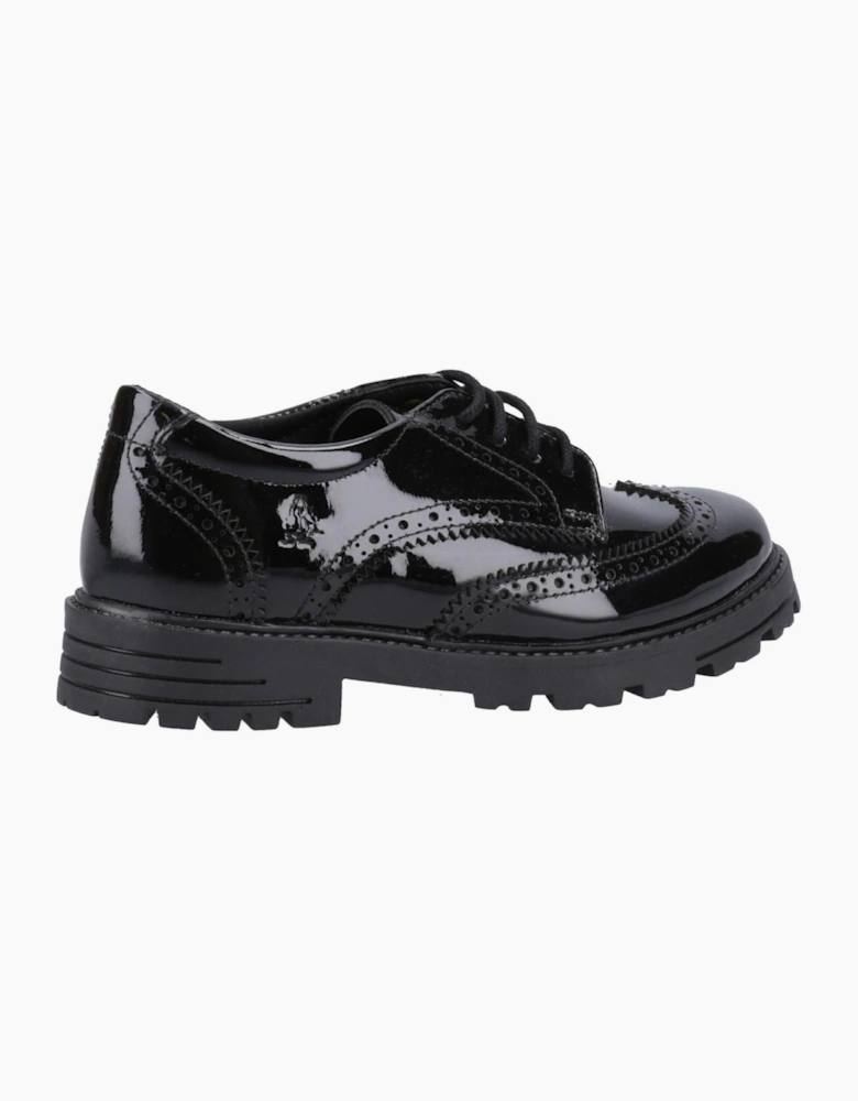 Hush Puppies Maxine Patent Junior Girls School Shoes Black
