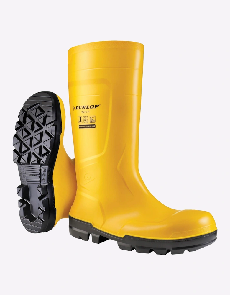 Dunlop Work-It Waterproof Safety Wellingtons Yellow