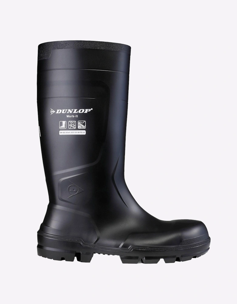 Dunlop Work-It Full Safety Waterproof Wellington Mens Black