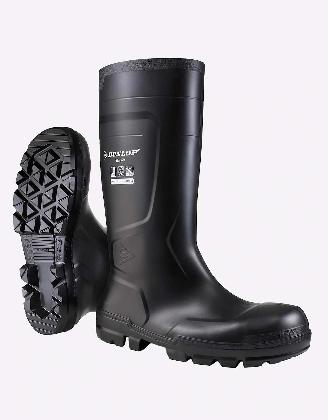 Dunlop Work-It Full Safety Waterproof Wellington Mens Black