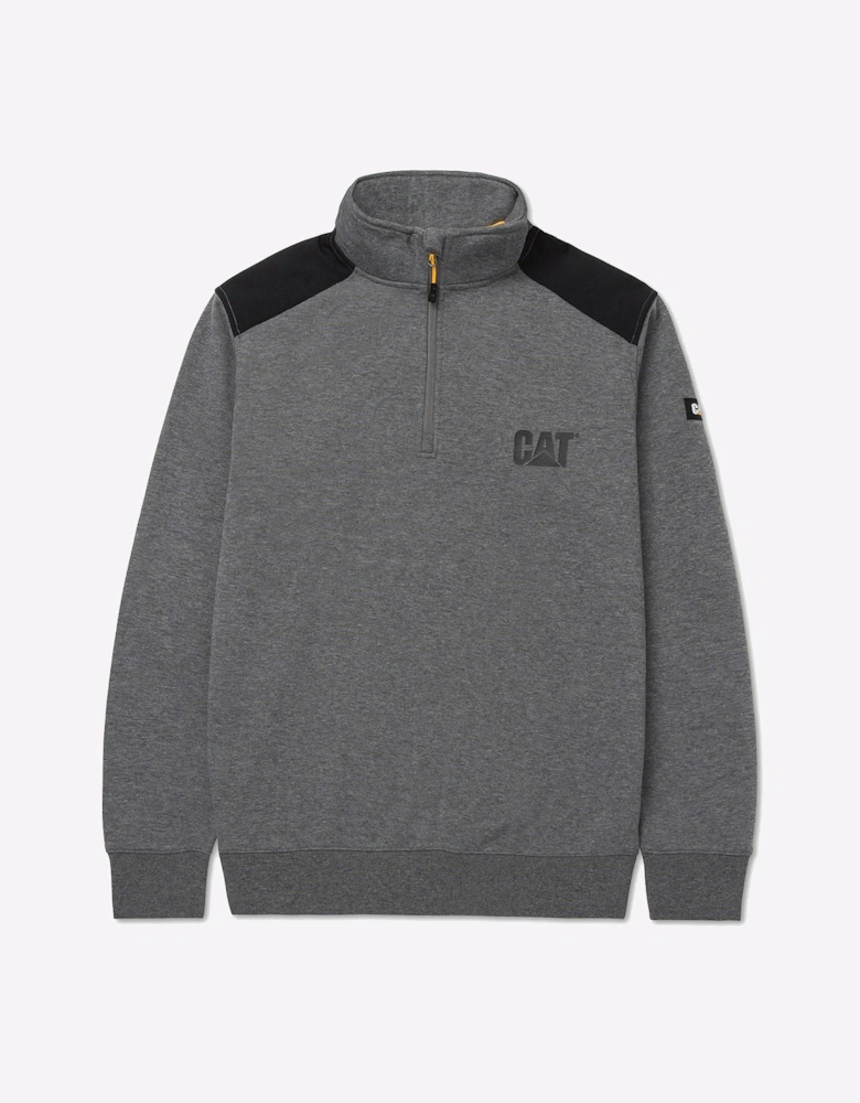 Caterpillar Essential 1/4 Zip Sweatshirts Mens Dark Heather Grey