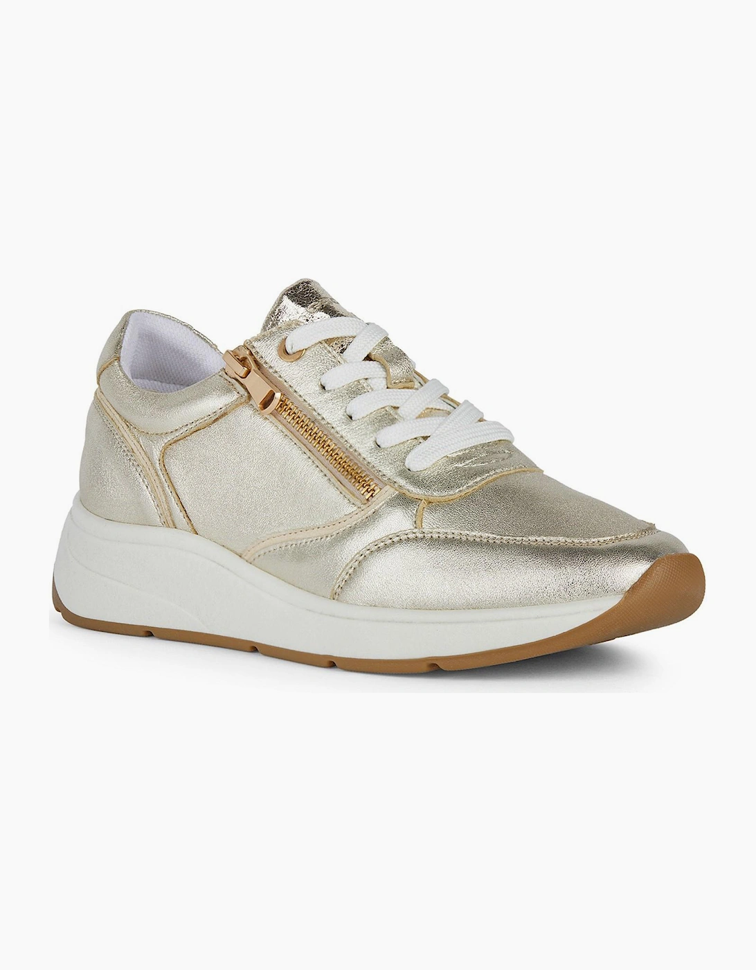 Geox Cristael Womens Trainers Light Gold