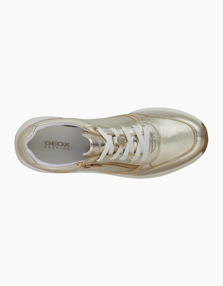 Geox Cristael Womens Trainers Light Gold