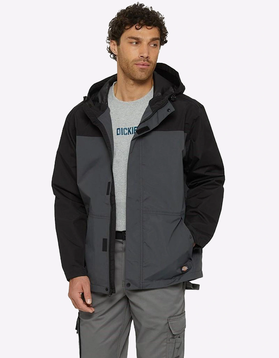 Dickies Waterproof Rain Jacket Mens Charcoal