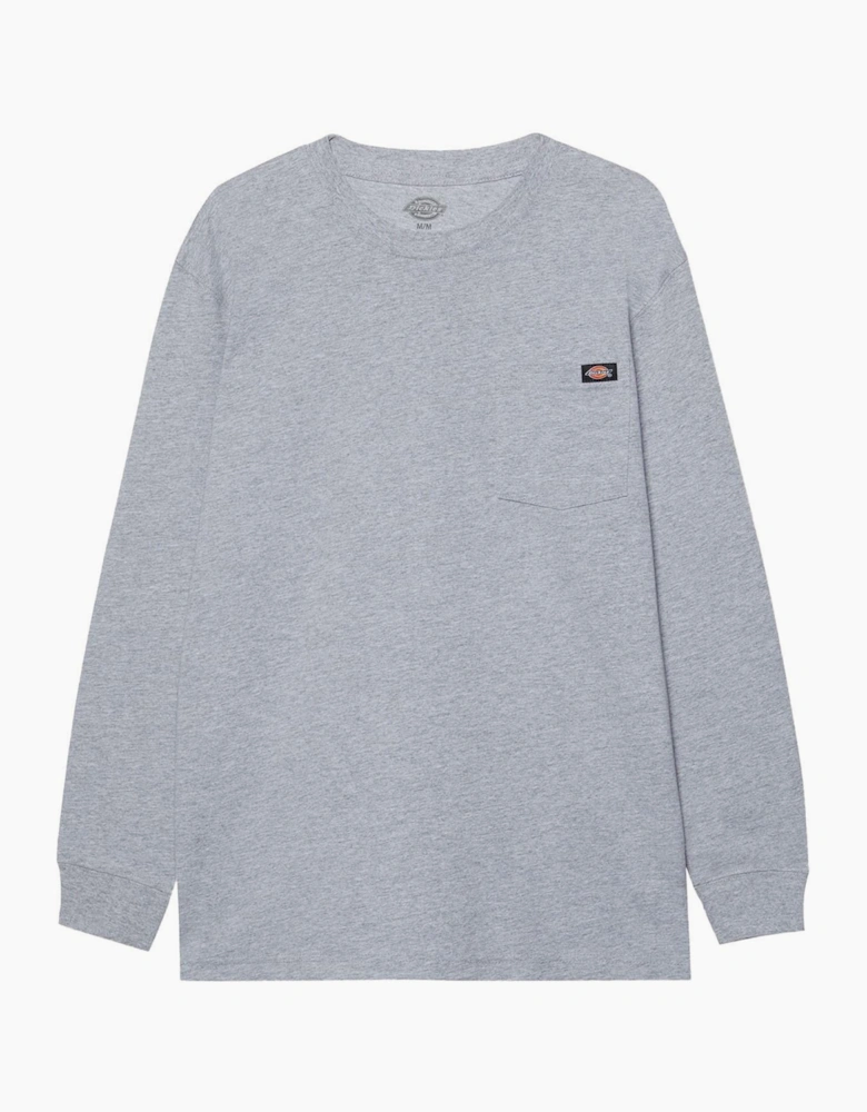 Dickies Pocket Long Sleeve Mens T-Shirt Heather Grey