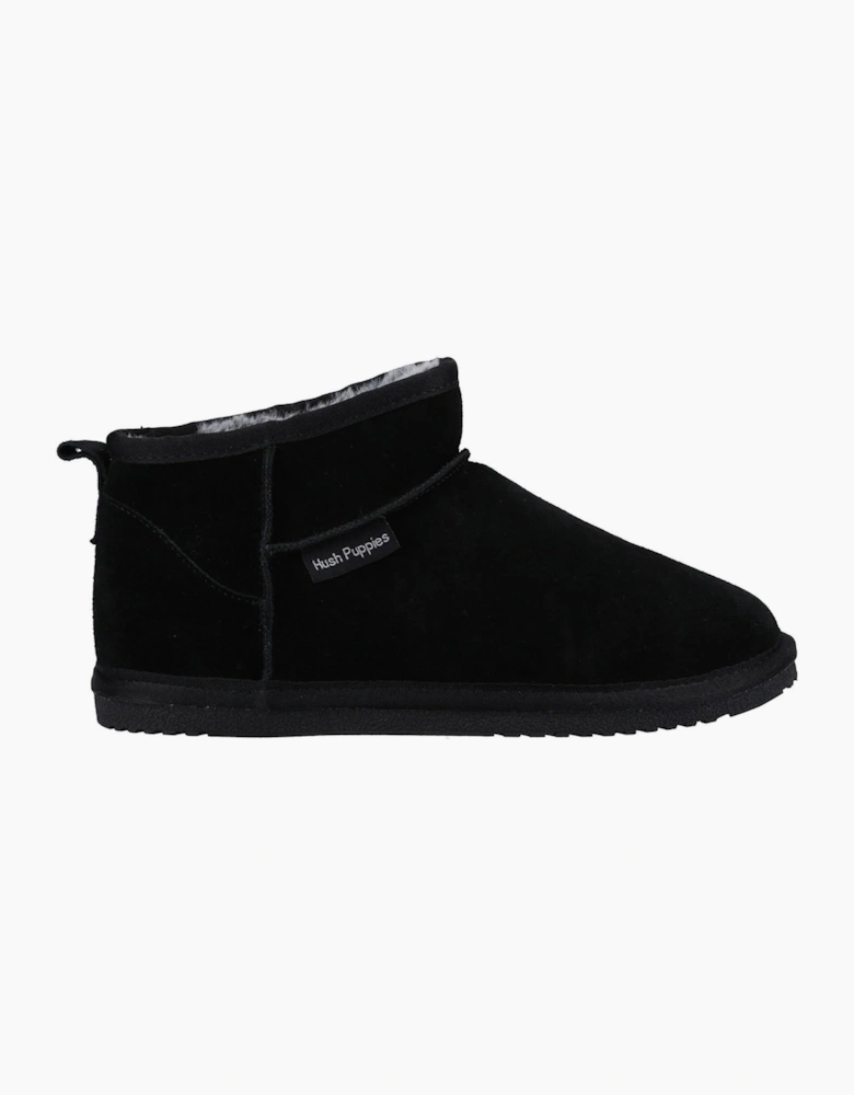 Hush Puppies Ashanti Womens Suede Slippers Black