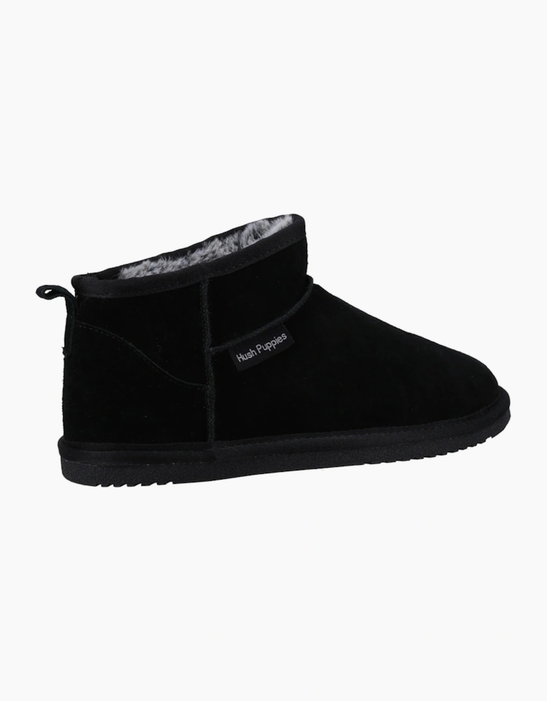 Hush Puppies Ashanti Womens Suede Slippers Black